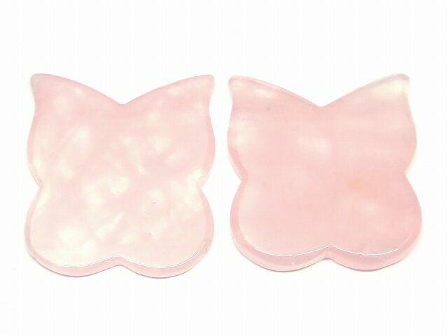 k3-15G　　特級 ローズクォーツ かっさプレート 55mm×50mm 蝶型 バタフライ ポーチ付き 美肌 美顔 美容 マッサージ用 送料無料 天然石 パワーストーン