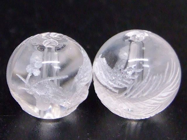 68408　　今月30％OFF わけあり 水晶 朱雀10mm 素彫り 1粒売り クリスタル クォーツ ブラジル産 ネコポ..