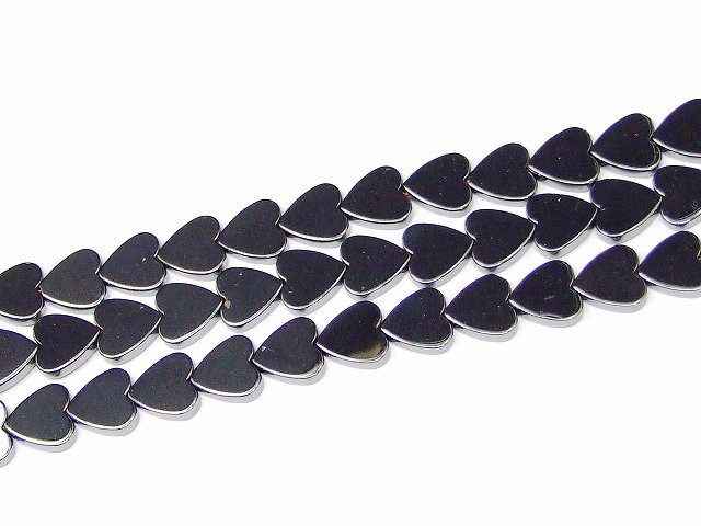 68526　　ヘマタイト 4mm ハート 磁気なし 磁無 1連39cm 通し針、解説書、1mゴム付き ネコポス送料無料 イギリス産 天然石 パワーストーン