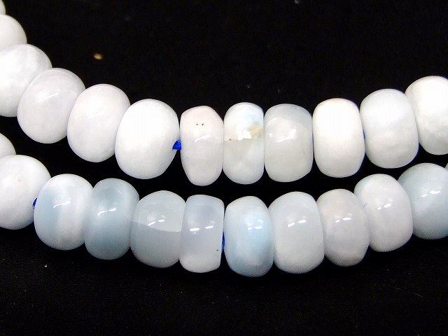 66571　　今月の半額 わけあり ラリマー 7mm×3mm ブレスレット 内径18cm そろばん ソロバン 算盤 ドミニカ共和国産 ポーチ付き 鑑別済・本物保証 送料無料 天然石 パワーストーン