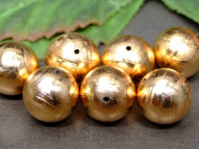 30859F　　12mm 5A ピンクゴールド ギベオン 鉄隕石 1粒売り 鑑別済・本物保証 送料無料 ナミビア産 天然石 パワーストーン