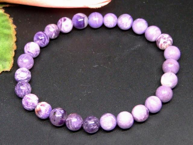 65405　　チャロアイト 7mm AA+ ブレスレット 内径17cm ポーチ付き 送料無料 天然石 パワーストーン