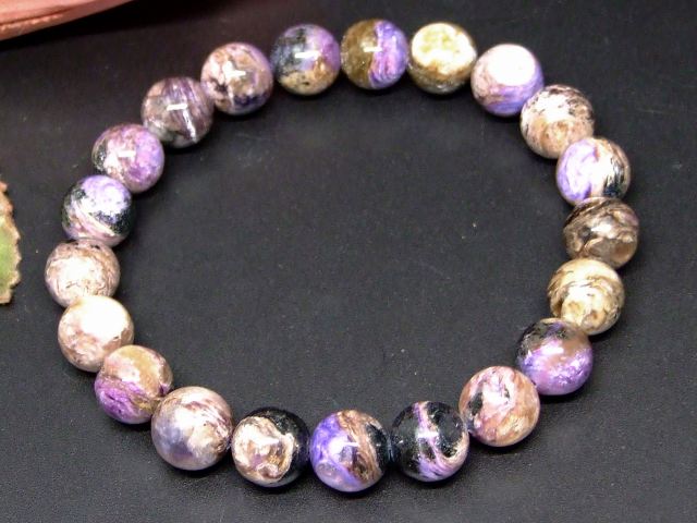 65430　　チャロアイト 9mm A ブレスレット 内径17cm ポーチ付き 送料無料 天然石 パワーストーン