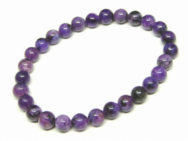 65466　　チャロアイト 6.5mm〜7mm AA+ ブレスレット 内径16cm ポーチ付き 送料無料 天然石 パワーストーン