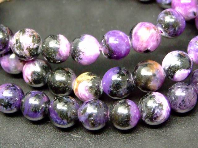 65472　　チャロアイト 6.5mm〜7mm A+ ブレスレット 内径16cm ポーチ付き 送料無料 天然石 パワーストーン