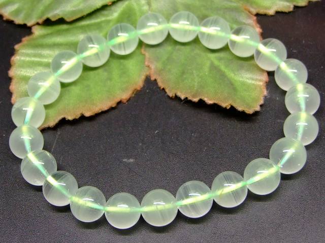 65510　　グリーンファントムクォーツ 水晶 8mm AA ブレスレット 内径17cm ポーチ付き 送料無料 ブラジル産 天然石 パワーストーン