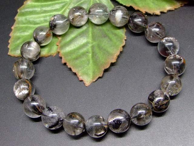 65481　　プラチナルチルクォーツ 針水晶 10mm AAA ブレスレット 内径18cm ポーチ付き 送料無料 ブラジル産 天然石 パワーストーン