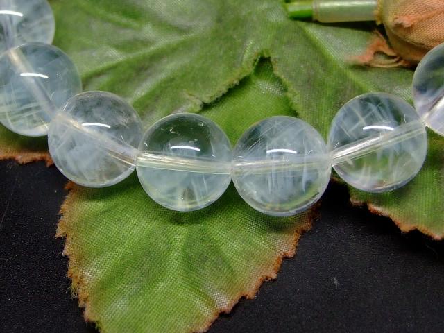 65732　　エンジェルラダークォーツ エンジェルフェザークォーツ 12mm 3A ブレスレット 内径18cm フロー・グロース・クォーツ 水晶 ポーチ付き 送料無料 天然石 パワーストーン