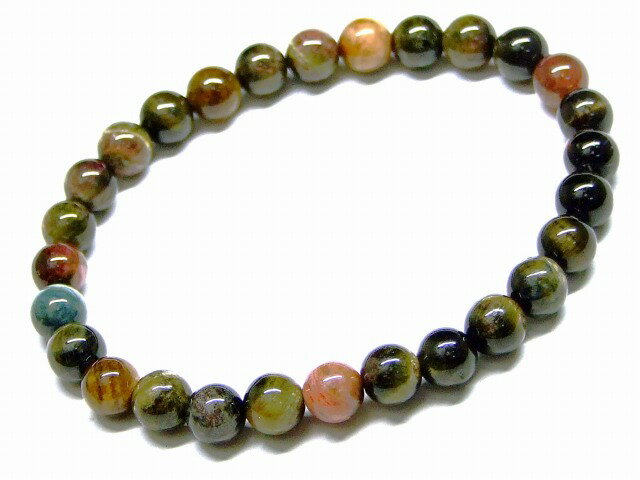 65580　　キャッツアイトルマリン 電気石 6mm 2A ブレスレット 内径16cm ポーチ付き 送料無料 ブラジル..