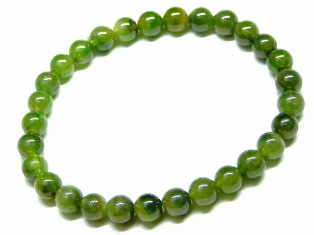 65597　　クロムダイオプサイト 6mm 3A ブレスレット 内径16cm ロシア産 送料無料 天然石 パワーストーン