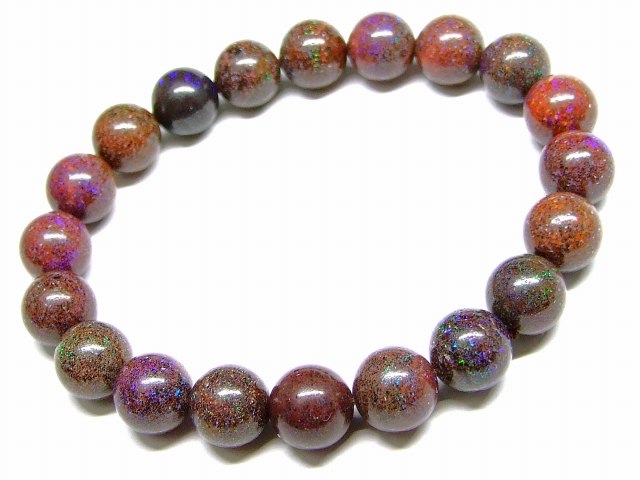 65620　　ブラックオパール 黒蛋白石 10mm 5A ブレスレット 内径18cm 送料無料 オーストラリア産 天然石 パワーストーン