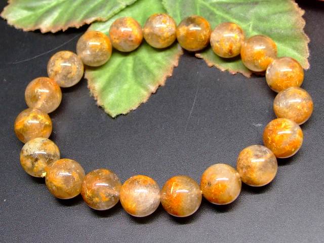 65686　　菊花タイチンルチルクォーツ 針水晶 10mm 3A ブレスレット 内径18cm ポーチ付き 送料無料 ブラジル産 天然石 パワーストーン