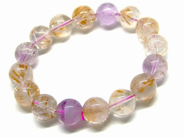 65866　　ゲーサイト イン クォーツ 13mm AA ブレスレット 内径18cm ポーチ付き 送料無料 天然石 パワーストーン