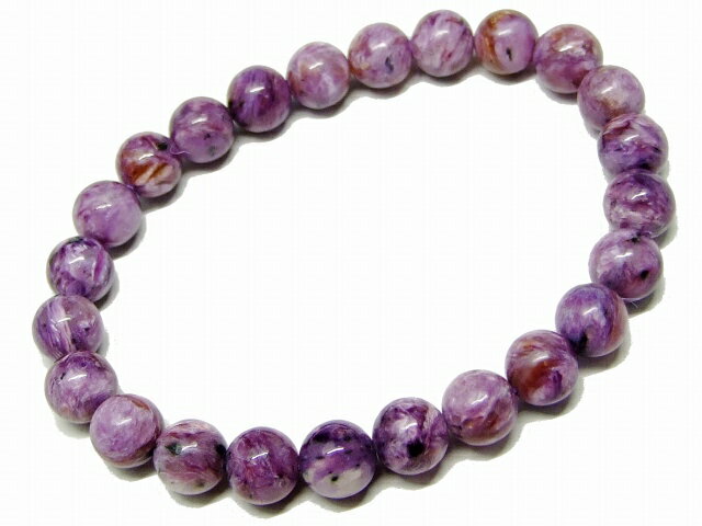 65383　　チャロアイト 8mm AAAA ブレスレット 内径18cm ポーチ付き 送料無料 天然石 パワーストーン