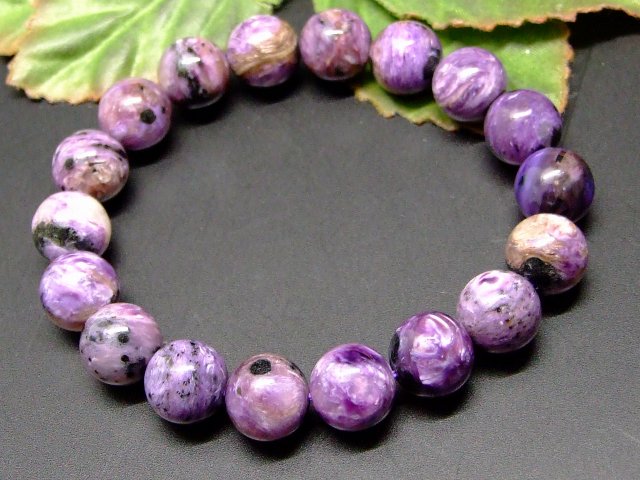 65397　　チャロアイト 11mm AA ブレスレット 内径17cm ポーチ付き 送料無料 天然石 パワーストーン