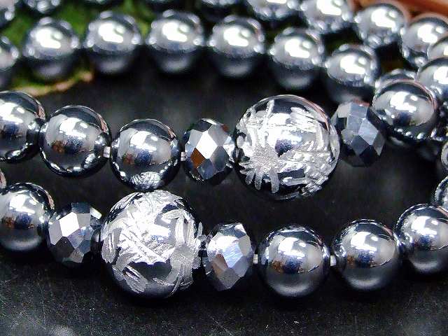 g3-1714H　　8mm／12mm テラヘルツ 龍彫り 銀彫 丸玉 ボタンカット ブレスレット 内径選択可 ポーチ付き 公的機関にて検査済み 高純度テラヘルツを激安入荷 送料無料 天然石 パワーストーン