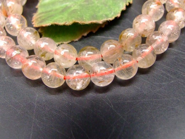 68094　 ルチルクォーツ 針水晶 7mm~8mm ブレスレット 内径17cm ポーチ付き 送料無料 ブラジル産 天然石 パワーストーン