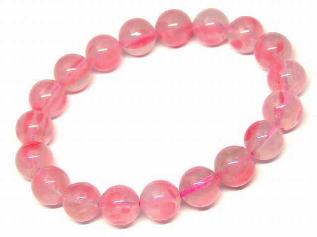66343　　ロードナイトシリカ 10mm 5A ブレスレット 内径17cm 薔薇輝石 ポーチ付き 送料無料 ブラジル産 天然石 パワーストーン