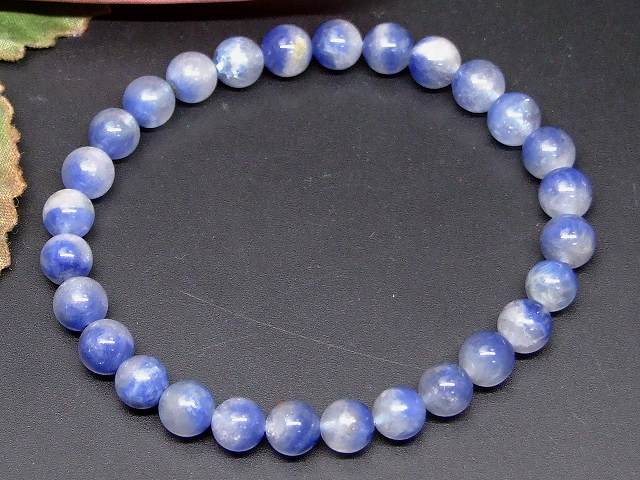 66346　　デュモルチェライト 6mm〜7mm AAA ブレスレット 内径17cm 送料無料 ブラジル産 天然石 パワーストーン