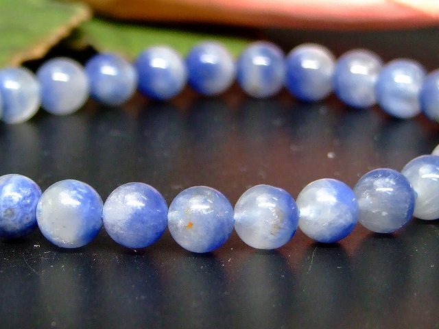 66346　　デュモルチェライト 6mm〜7mm AAA ブレスレット 内径17cm 送料無料 ブラジル産 天然石 パワーストーン