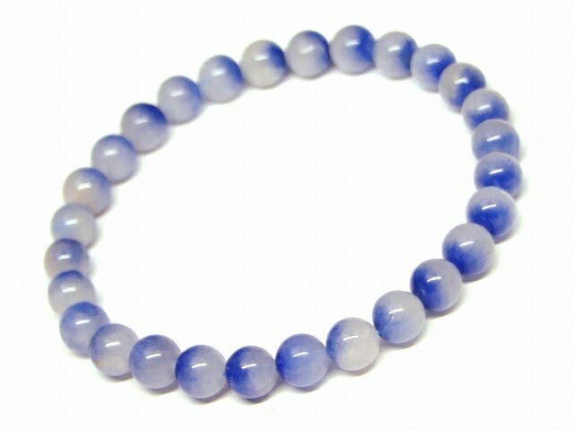 66347　　デュモルチェライト 6mm〜7mm AAA ブレスレット 内径17cm 送料無料 ブラジル産 天然石 パワーストーン