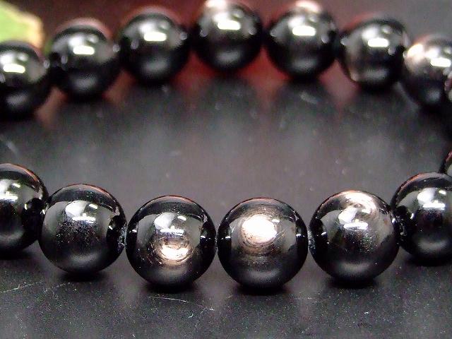 66358　　ハイパーシーン 紫蘇輝石 10mm 5A ブレスレット 内径17cm アメリカ産 送料無料 天然石 パワーストーン