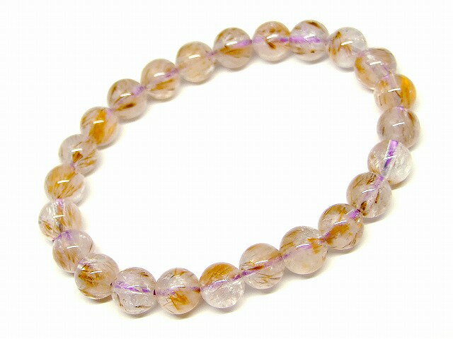 66429　　ゲーサイト イン クォーツ 8mm AA ブレスレット 内径16cm ポーチ付き 送料無料 天然石 パワー..