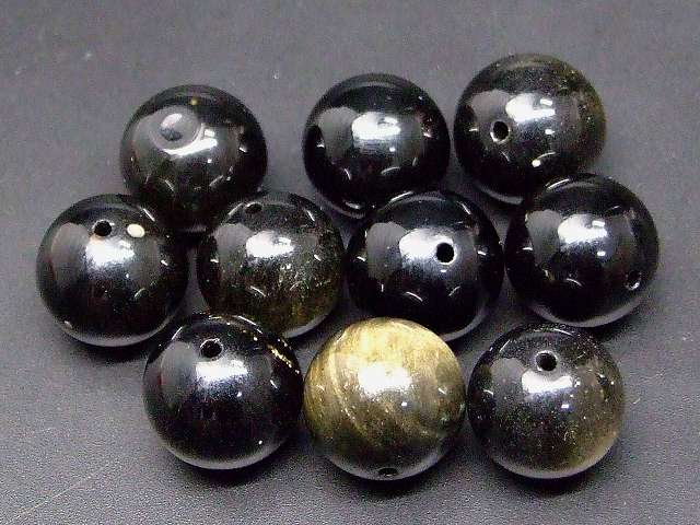 66413M　　今月の半額 わけあり ゴールドオブシディアン 16mm 1粒売り ゴールデンオブシディアン 金曜石 アメリカ産 送料無料 天然石 パワーストーン