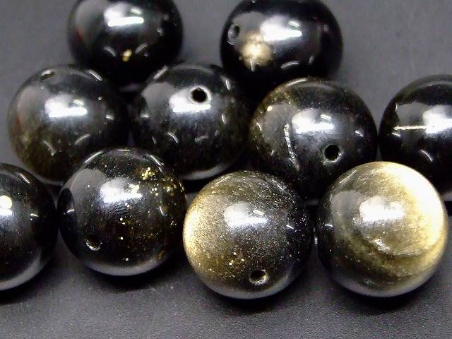 66413M　　今月の半額 わけあり ゴールドオブシディアン 16mm 1粒売り ゴールデンオブシディアン 金曜石 アメリカ産 送料無料 天然石 パワーストーン