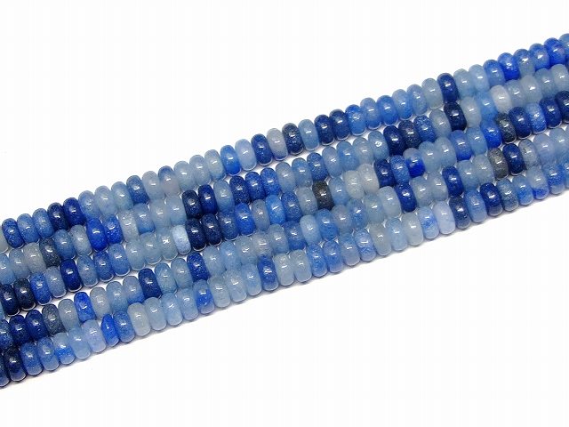 樂天商城 - g3-29H　　ブルーアベンチュリン 4mm×2mm そろばん ソロバン 算盤 1連38cm 通し針、解説書、1mゴム付き 送料無料 天然石 パワーストーン