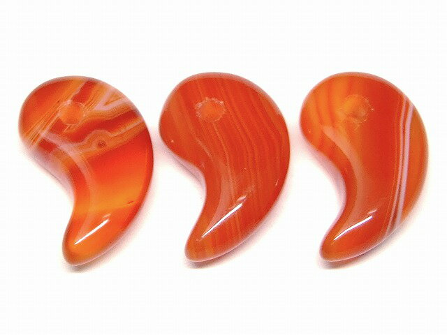 66449　　縞瑪瑙 勾玉 18mm×12mm AA 1個売り メノウ アゲート ネコポス送料無料 天然石 パワーストーン