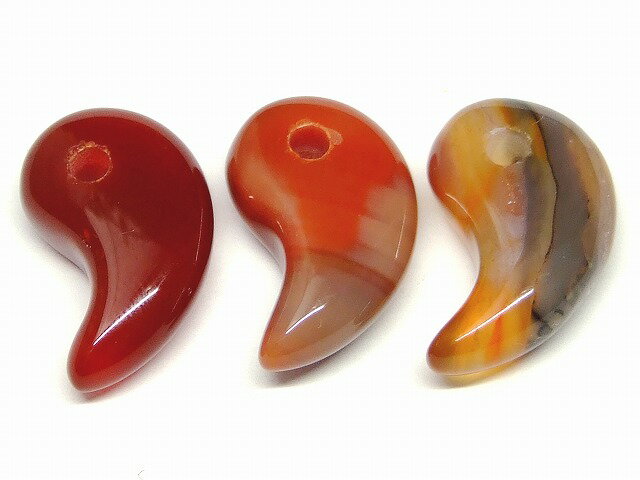 66449E 今月30％OFF わけあり 瑪瑙 勾玉 18mm×12mm 1個売り メノウ アゲート ネコポス送料無料 天然石 パワーストーン