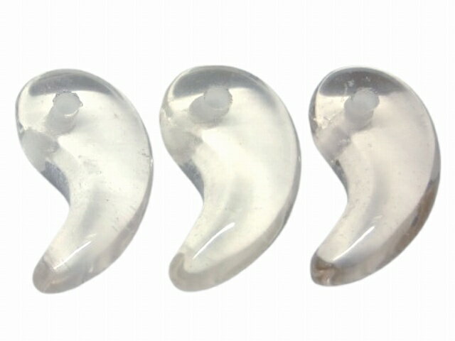 66464　　勾玉 茶色 水晶 31mm×17mm 1個売り クリスタル クォーツ 送料無料 天然石 パワーストーン