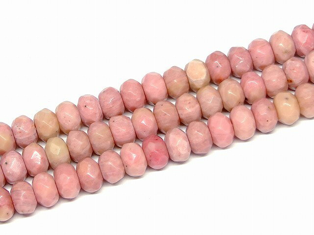 g3-601A　　ピーモンタイト 8mm×5mm ボタンカット ソロバンカット 別名シリシャスシスト 1連37cm 通し針、解説書、1mゴム付き 送料無料 天然石 パワーストーン