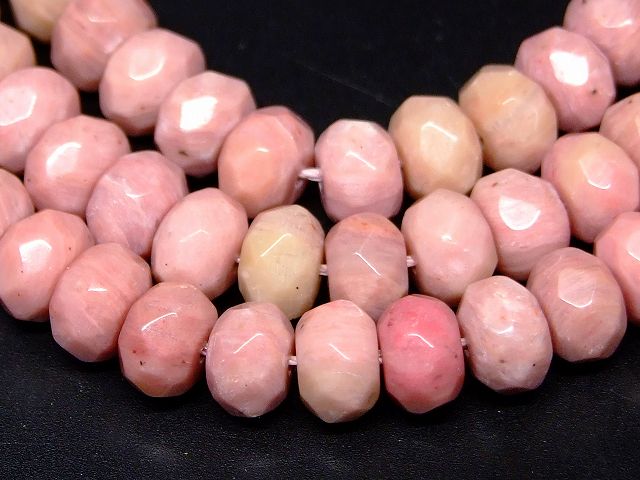 g3-601A　　ピーモンタイト 8mm×5mm ボタンカット ソロバンカット 別名シリシャスシスト 1連37cm 通し針、解説書、1mゴム付き 送料無料 天然石 パワーストーン