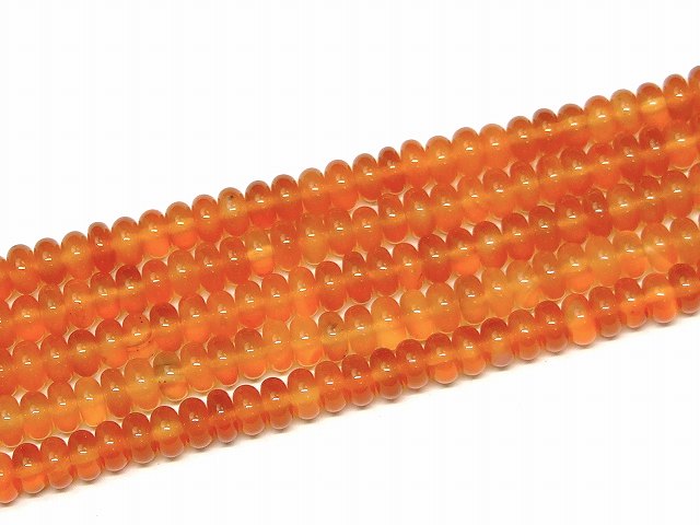 樂天商城 - g3-145A　　カーネリアン 6mm×4mm そろばん ソロバン 算盤 1連38cm 通し針、解説書、1mゴム付き 送料無料 天然石 パワーストーン
