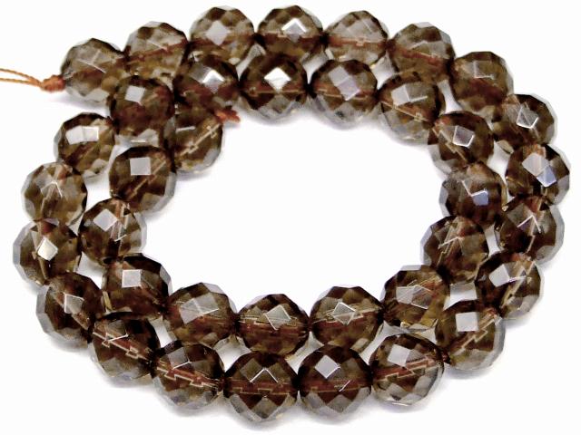 ≪g3-45M≫今月34％off●10mm●64面カット●スモーキークォーツ●鑑別済・本物保...