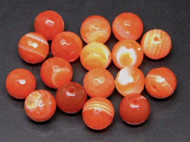 g3-1654A　　サードオニキス 1粒売り 6mm 128面カット ブラジル産 送料無料有 天然石 パワーストーン