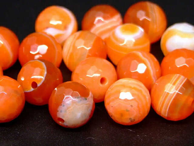 g3-1654A　　サードオニキス 1粒売り 6mm 128面カット ブラジル産 送料無料有 天然石 パワーストーン