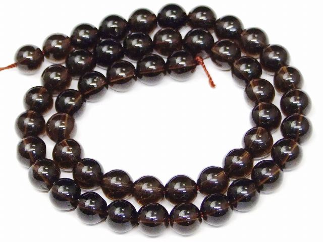 g3-42F　　 8mm わけあり スモーキークォーツ 茶水晶 1連39cm 送料無料 ブラジル産 天然石 パワーストーン