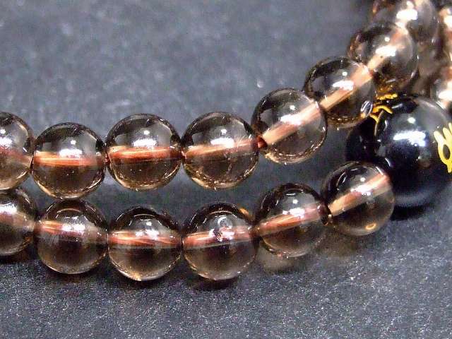 g3-42K　　今月の半額 6mm わけあり スモーキークォーツ 10mmオニキス 龍彫り 金彫り ブレスレット 内径調整可能 送料無料 ブラジル産 天然石 パワーストーン