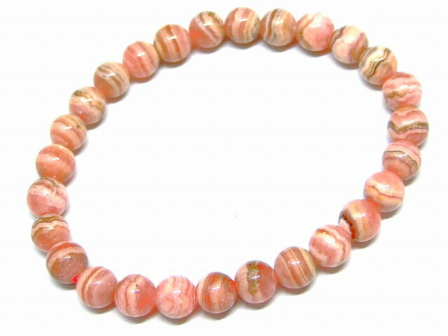 g3-597E　　今月の半額 インカローズ 6mm〜7mm A+ ブレスレット 内径16cm 鑑別済・本物保証 ポーチ付き 送料無料 アルゼンチン産 天然石 パワーストーン