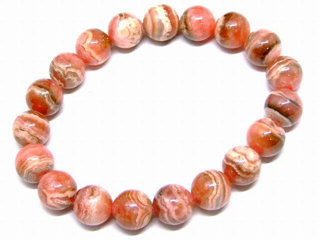 g3-598　　今月の半額 インカローズ 10mm A ブレスレット 内径17cm 鑑別済・本物保証 ポーチ付き 送料無料 アルゼンチン産 天然石 パワーストーン