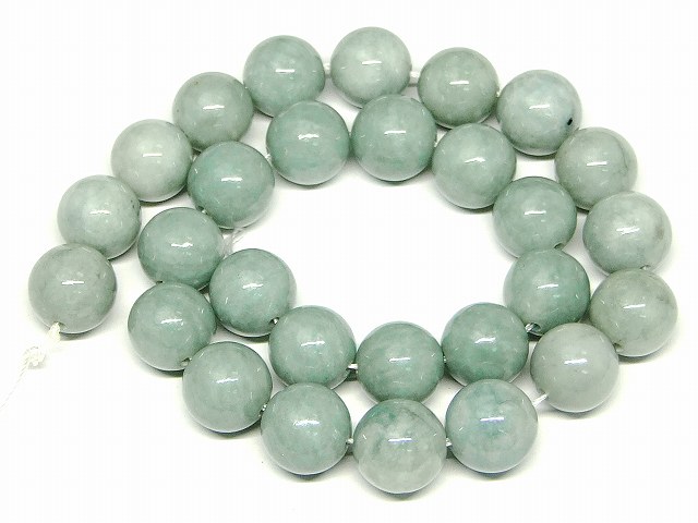 g3-17C　　ミャンマー翡翠 ヒスイ 14mm A 1連39cm 通し針、解説書、1mゴム付き 鑑別済 本物保証 送料無料 ミャンマー産 天然石 パワーストーン