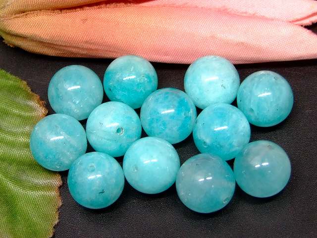 g3-671F　　アイス アマゾナイト 10mm A 1粒売り 鑑別済・本物保証 送料無料 ブラジル産 天然石 パワーストーン