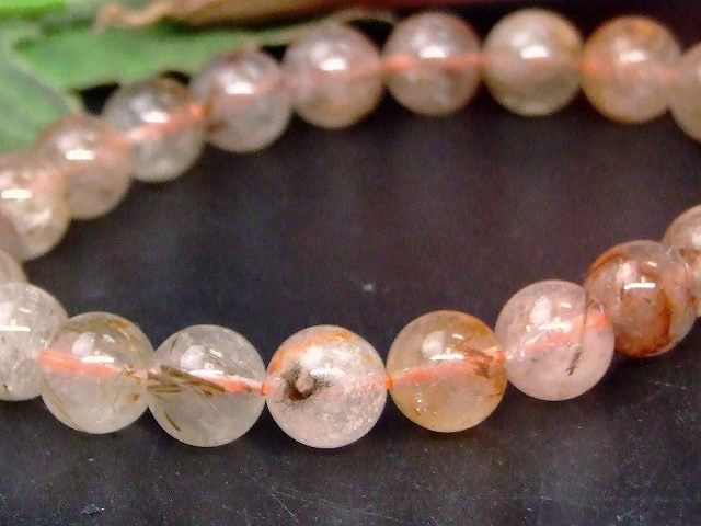 68128　 ミックスルチルクォーツ 針水晶 10mm ブレスレット 内径19cm ポーチ付き 送料無料 ブラジル産 天然石 パワーストーン