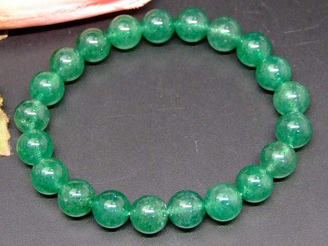 g3-650D　　グリーンストロベリークォーツ 8mm A ブレスレット 内径調節可 送料無料 天然石 パワーストーン