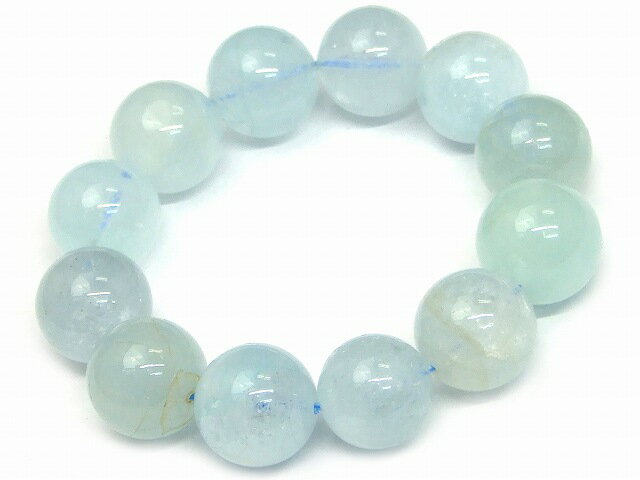樂天商城 - 68274　　今月の半額 わけあり 16mm〜18mm アクアマリン ブレスレット 内径16cm 藍玉 ポーチ付き 送料無料 天然石 パワーストーン