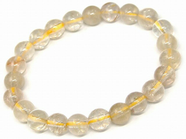 g3-1504C　　ルチルクォーツ 針水晶 8mm ブレスレット 内径16cm ポーチ付き 送料無料 ブラジル産 天然石 パワーストーン