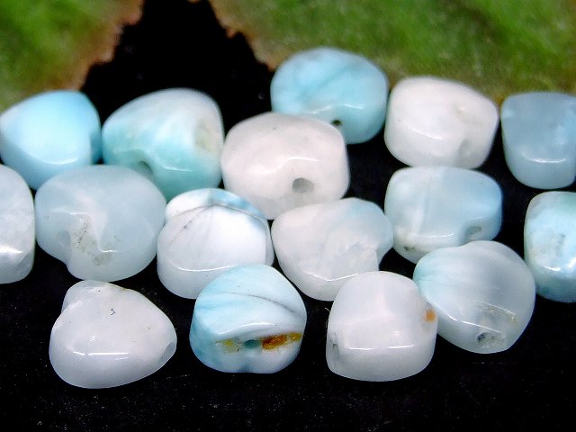 68269　　 今月の半額 わけあり ラリマー ハート型 7mm〜8mm 1粒売り ドミニカ共和国産 送料無料 天然石 パワーストーン